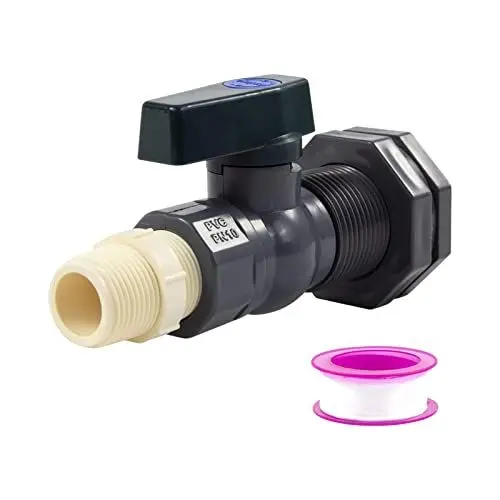 Produktbild: MINGZHE PVC Spigot Rain Barrel Wasserhahn-Kit Gartenhahn-Anschluss mit Schottverschraubung und Schlauchadapter Regentonnen-Umsteller-Kit für Aquarien Wasserbecken(#1)