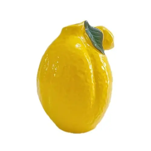 Produktbild: MINGZHE Zitronenvase, Zitronenvase für Blumen, Dekorative Keramikvase, Gelbe Vase, Fruchtförmige Vase, Gefälschte Zitronendekoration, 15 X 12 Cm