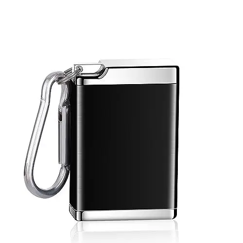 Produktbild: Mini Aschenbecher,Taschenaschenbecher Taschenascher aus Aluminiumlegierung,Reiseaschenbecher,Unterwegs Geruchs-dicht,Isolierter,Leichter (Schwarz)