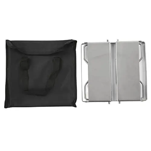 Produktbild: Mini -Barbecue -Grill Edelstahl Faltbar Camping Grill Rost mit Windbildschirm verstellbare Höhe für Outdoor Garten Camping Lebensmittelqualität 04 Edelstahl 44,1 Pfund Ladung