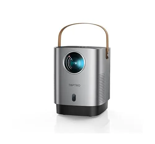 Produktbild: Mini Beamer Tragbarer Projektor -<strong>4D/4P Trapezkorrektur/Elektrischer Fokus/Staubdichter:</strong> TOPTRO Heimkino Beamer 1080P Full HD mit 18000 Lumens, WiFi6 Bluetooth 50%Zoom für TV Stick/Smartphone/HDMI/USB