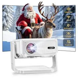 Produktbild: Beamer (Elektrischer Fokus und Auto Keystone) 4K Full HD 1080P Unterstützt,WiFi 6 und Bluetooth Mini Beamer, 300 Zoll, 360-Grad-Drehbar Beamer, Ideal für Heimkino und Outdoor, Kompatibel mit Handy,PC