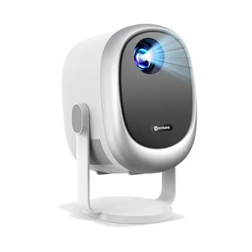 Produktbild: Beamer<strong>360° Drehbarer/Auto Trapezkorrektur/E-Fokus:</strong>  WiFi Bluetooth Projektor Full HD 1080P unterstützt, 500ANSI Tragbarer Mini Beamer für Heimkino/Outdoor Handy staubdichter LED Beamer, 50% Zoom