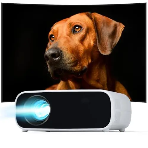 Produktbild: Mini Beamer mit WiFi und Bluetooth, 18000 Lumen, Full HD 1080P Auflösung Beamer 4k Heimkino, Unterstützt bis zu 200“ Projektionsgröße, Kompatibel mit iOS/Android/Laptop/HDMI/USB(Schwarz)