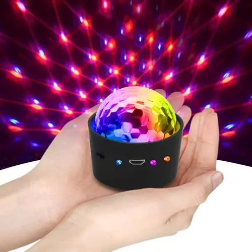 Produktbild: Mini Discokugel,YTKANWEN Disco Lichter LED Party Lights Musikgesteuert Disco Party licht，Nachtlicht für Kinder Parties Geburtsta