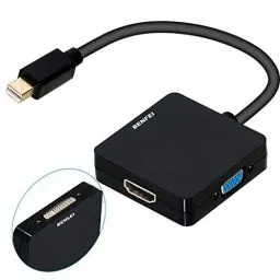 Produktbild: Mini DisplayPort auf HDMI VGA DVI Adapter, BENFEI 3 in 1 Mini DP(Thunderbolt) Konverter Kompatibel mit Surface Pro 2-6, MacBook Air 2010-2017, MacBook Pro 2010-2015