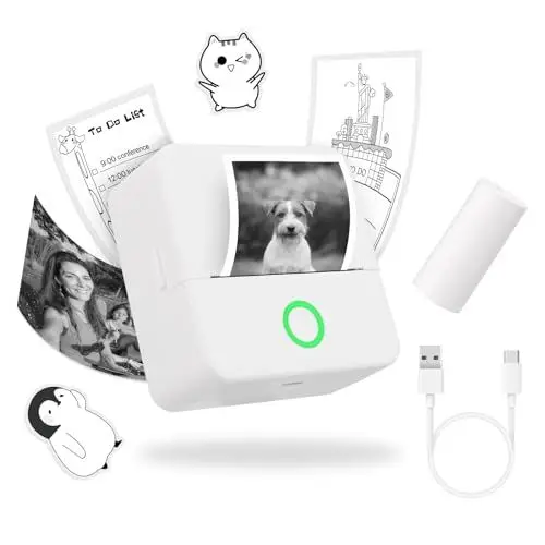 Produktbild: Mini Drucker tragbarer Mini Printer, Mini Fotodrucker Wireless Taschendrucker Thermodrucker Smartphone Bluetooth Drucker Sticker Printer, für iOS und Android, ideal für Studium, Fotos, Geschenke