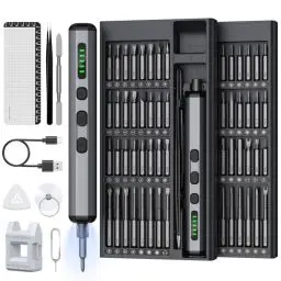 Produktbild: Mini Elektrisch Schraubendreher Set - 72 in 1 Präzisions Electric Screwdriver - Akku Schraubendreher mit 5 Gänge Magnetish Elektro Schraubendreher für Brillen, Uhrm, Handy, Laptop Reparatur