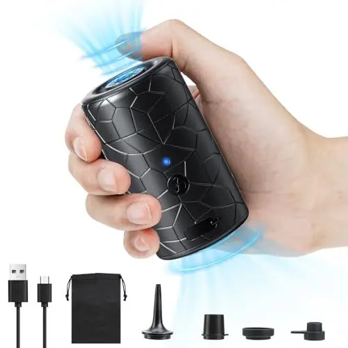 Produktbild: Mini Elektrische Luftpumpe, Luftmatratze Inflate/Deflate Luftpumpe, 2000mAh USB-C Elektrische Pump mit 4 Luftdüsen, 4500Pa Tiny luftpumpe für Aufblasbare Matratze, Schwimmring, Vakuumbeutel