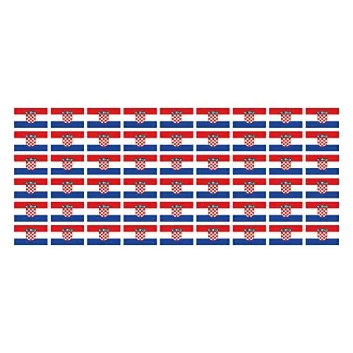 Produktbild: Indigos UG Kroatien Aufkleber Fahne - glatt - Miniflaggen - 54 Stück - 20x12mm - selbstklebende Folie - Mini Sticker - Minifahnen - Flagge für Auto, Laptop, Modellbau
