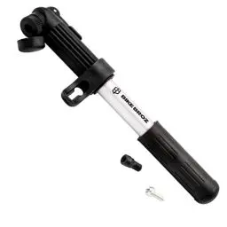 Produktbild: Mini Fahrradpumpe mit Doppelhub für alle Ventile (AV, SV, DV) | Kleine Fahrrad Luftpumpe für Rennrad, E-Bike, MTB und Co | Tragbare Handpumpe Perry Portable by BIKE BROZ