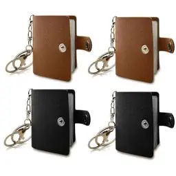 Produktbild: Mini Fotoalbum, 4 Stück Foto Album mit Schlüsselanhänger Leder Kleines Fotoalbum zum Selbstgestalten 2 Zoll Taschen Fotoalbums Fotobuch Klein zum 20 Fotos für Freunde Familien