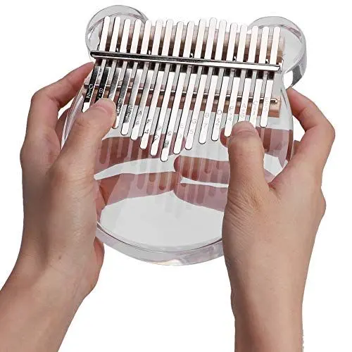 Produktbild: Mini Kalimba 17 Tasten Daumenklavier, Acryl Kalimba Handklavier Fingerklavier Mini Kalimba Kit mit Kalimba Tasche Transparentes Daumenklavier Starter Fingerklavier für Kinder