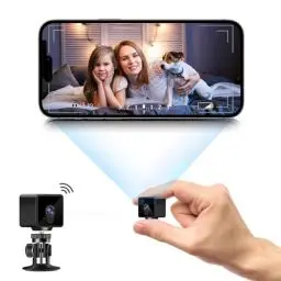 Produktbild: Mini Kamera, 2K HD Mini Überwachungskamera Live Übertragung Handy APP Kamera Überwachung Innen WLAN Videoüberwachung Mit Akku Kleine WiFi Babyphone Sicherheitskamera Bewegungsmelder Nachtsicht
