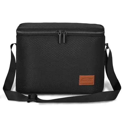 Produktbild: Mini Kühltasche Klein Lunchtasche Herren Isoliertasche Faltbar zur Arbeit Schule Meal prep tasche Wasserdicht Lunchbag Reißverschluss Kühlbox Thermotasche 7,5L Bienenwabe Schwarz