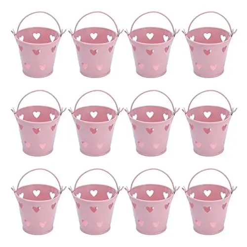 Produktbild: MINI METAL BUCKET HOLLOW HERZ FORTETE EIMASSE MIT GRIFF KANDIEN OUTDOOR BLUME KOSMETIK