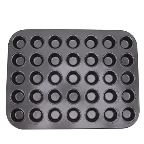 Produktbild: Mini Muffin Cupcake Pfanne, Antihaft-Kohlenstoffstahl-Mini-Cupcake-Pfannen 25 Tasse und 35 Tasse Küchen-Backform Zum Backen Kuchen Brot Hausgemachte Muffins(35 Gitter)