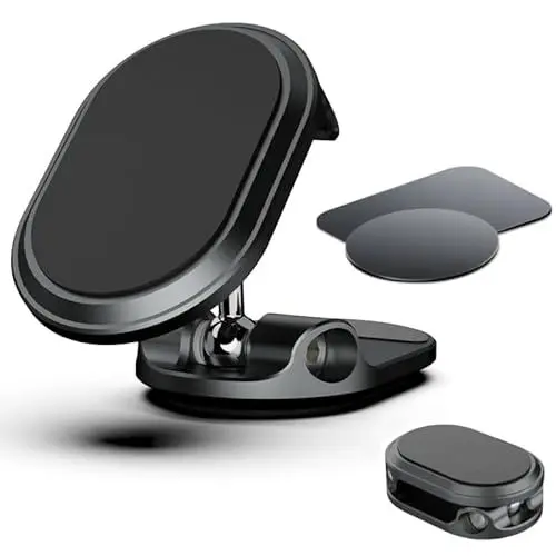 Produktbild: Mini Power Handyhalterung Auto Magnet (Top.1 von Magnetkraft & Fällt Nie ab) 360° Verstellbar magnetische Handy Halterung fürs Auto, Universal KFZ Handyhalter für Alle Smartphones (Schwarz)