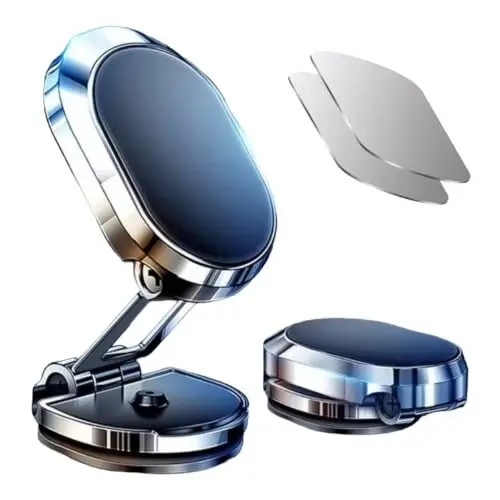 Produktbild: Mini Power Handyhalterung Auto Magnet (Top.1 von Magnetkraft & Fällt Nie ab) 360° Verstellbar magnetische Handy Halterung fürs Auto, Universal KFZ Handyhalter für Alle Smartphones (Silber)