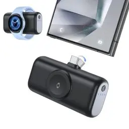 Produktbild: Mini Powerbank für Samsung, 5000mAh 3 in 1 Klein Power Bank für Galaxy Watch, Externe Handyakkus mit Schnellladefunktion,Kompatibel mit Samsung S22/23/24 Serie, iPhone 16/15 und Galaxy Watch 6/5/5 Pro