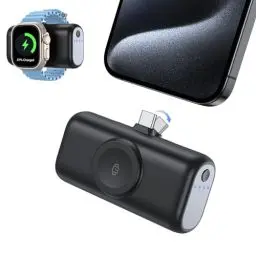 Produktbild: Mini Powerbank für iPhone,5000mAh 3 in 1 Klein Power Bank für iWatch, Externe Handyakkus mit Schnellladefunktion,Kompatibel mit iPhone 16/15,Samsung S22/23/24/25 Serie und Apple Watch Series 9/8/7/6/5