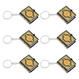 Produktbild: Mini Quran Keychain Islamische Dekoration: 6 Stücke Kleine Quran Buch Koran Anhänger Muslim Schlüsselring Tasche Geldbörse Autoschlüssel Charme Schnalle Weihnachten Urlaub