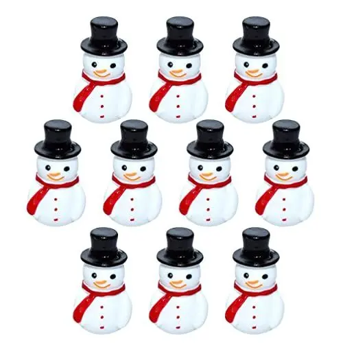 Produktbild: Mini Schneemann Figuren Miniatur Weihnachtsfiguren: Harz Miniaturfiguren Stil B 10 Stücke DIY Weihnachten Mikrolandschaft Bonsai Feengarten Dekoration Party Festival Geschenkidee