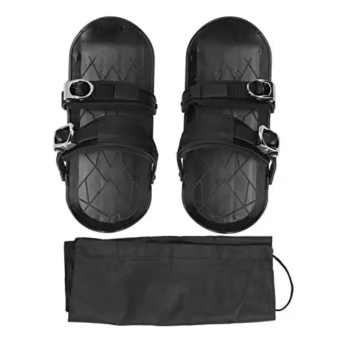 Produktbild: BONKZEBU Mini-Ski-Skates, Einfach zu Steuern, Voller Spaß, Mini-Kurz-Ski-Skates, Verstellbare Riemen, Leicht zu Tragende Skier für Winterschuhe, Zum Skifahren Im Freien, Schwarz,