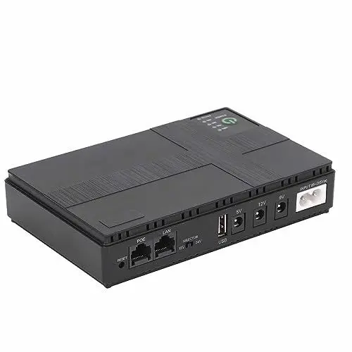 Produktbild: Mini UPS Batterie Backup, 10400mAh 18Wh Unterbrechungsfreie Stromversorgung mit DC 12V 9V 5V 2A Ausgang für Wireless Router, Modem, LED Licht, Sicherheitskamera, Smartphone