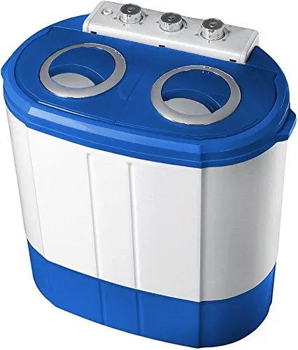 Produktbild: Mini Waschmaschine mit Schleuder Waschautomat bis 3 KG 2 Kammern Schleuderkammer bis 1 Kg Reisewaschmaschine Camping Mobile Waschmaschine Toploader Miniwaschmaschine