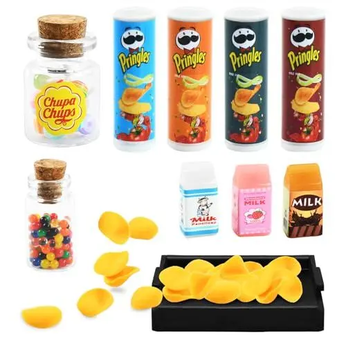 Produktbild: Miniatur Lebensmittel, Puppenhaus Lebensmittel Zubehör, 10 Stücke Miniatur Essen, Spielzeug Lebensmittel, Lebensmittel Apielzeug, Miniature Food, Kinderspielset, für Erwachsene Teenager Puppenhaus