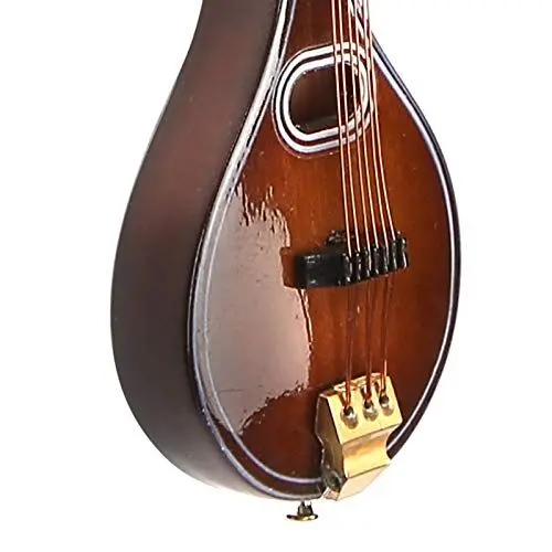 Produktbild: Miniatur Mandoline Instrument, 3,9 x 1,4 x 0,4 Zoll Mandoline Miniatur, Mandoline Anhänger Dekoration, Miniatur Mandoline Miniatur