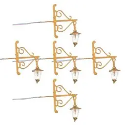 Produktbild: Miniatur Wandleuchte Puppenhaus Wandlampe: 5 Stück Hängelampe Mini LED Beleuchtung Lampe 1:87 Modellbau Wandlicht Puppenstube Zubehör Feengarten Deko Landschaft Dekoration