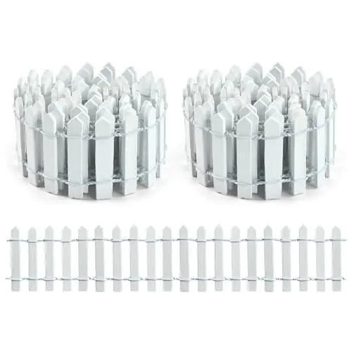 Produktbild: Miniatur Wichtel Zubehör, 2 pcs Miniatur Garten Zaun, Wichtel Zubehör, Puppenhaus Garten Miniatur Wichtel Zaun, Puppenhaus Zubehör DIY Weihnachten Deko Garten, Weiß Holzzaun Ideal Zubehör Wichtel