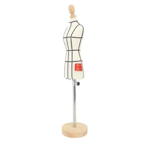 Produktbild: Miniatur-Schneiderpuppe, Kompaktes Design, Holzsockel, Nähpuppe für die Präsentation von Kleidung (1/3 Größe)