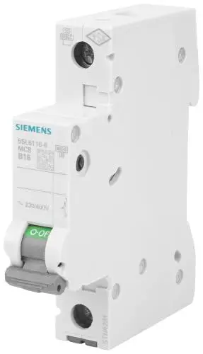 Produktbild: Miniaturtrennschalter 5SL6116-6 von Siemens, 6 kA, 1-polig, B-16