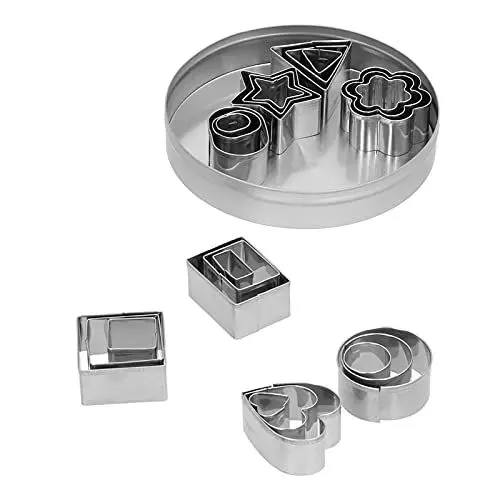 Produktbild: Mini-Ausstechformen-Set, Blumen-Ausstechform mit Aufbewahrungsbox, 24 Stück Edelstahl-Polymer-Ton-Ausstechformen für Gebäck, Teig, Ton