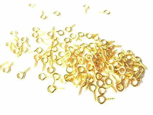 Produktbild: Miniblings 100x Schraubösen 7mm vergoldet - Mini Lochschrauben für DIY Schmuckherstellung I Augenschrauben Schraubhaken Ösenschrauben Ösen