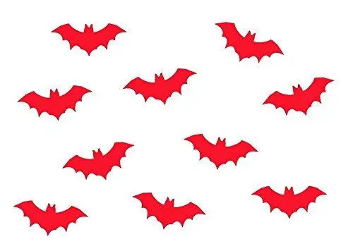 Produktbild: Miniblings 10x Bügelbilder Aufnäher 35mm GLATT Fledermaus Vampir Patch Bügelbild I Kinder Bügelflicken Patches zum Aufbügeln - Flexfolie - Applikation Nähen, Farbe:rot