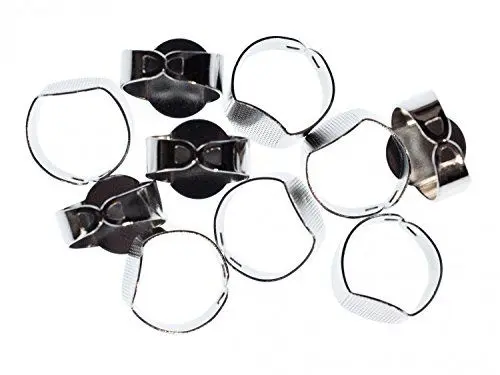 Produktbild: Miniblings 10x Ringschienen Ringschiene Ringe Fingerringe rund oval Silber