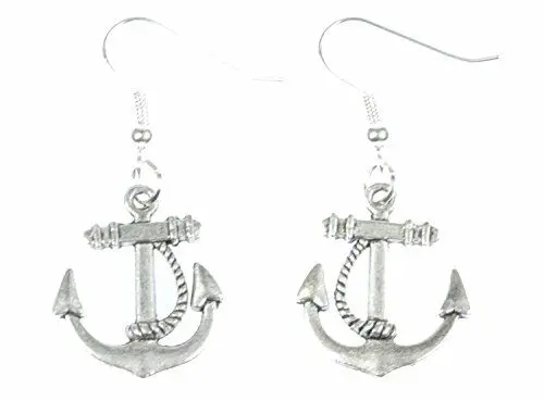 Produktbild: Miniblings Anker mit Seil 2 Ohrringe Hänger Maritim Boot Schiff Ankerohrringe - Handmade Modeschmuck I Ohrhänger Ohrschmuck versilbert