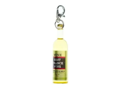 Produktbild: Miniblings Flasche Getränk Weinflasche Wein Charm Flaschen Best France Weißwein Wein - Handmade Modeschmuck I Kettenanhänger versilbert - Bettelanhänger Bettelarmband - Anhänger für Armband