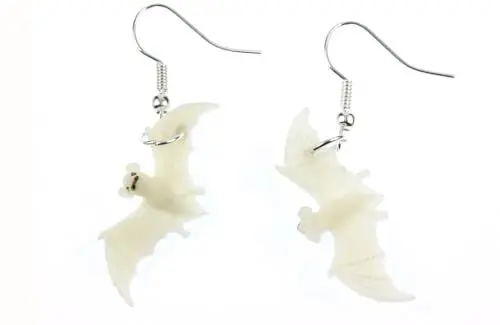 Produktbild: Miniblings Fledermaus Vampir Halloween Ohrringe - Handmade Modeschmuck I leuchten im Dunkeln - Ohrhänger Ohrschmuck
