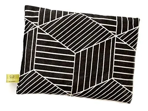 Produktbild: Miniblings Kirschkernkissen Bio Wärmekissen Mikrowelle 23x17cm Schwarz Geometrie