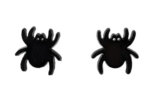 Produktbild: Miniblings Spinnen Ohrstecker Stecker Tier Schwarz Halloween Grusel Spinne - Handmade Modeschmuck I Ohrringe Stecker Ohrschmuck