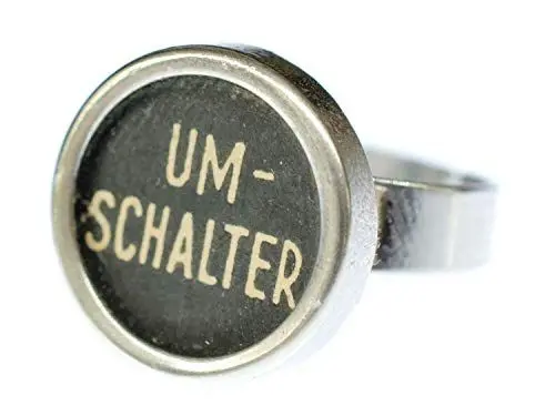 Produktbild: Miniblings Umschalter Schreibmaschine Retro Ring - Umschalter Schreibmaschine Retro - Handmade Modeschmuck I Fingerring mit Motiv I verstellbar one Size
