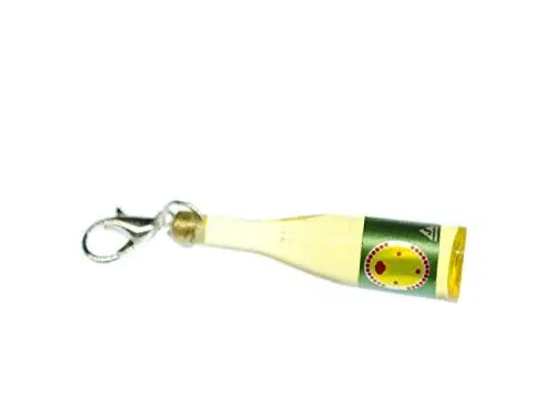 Produktbild: Miniblings Wein Getränk Flasche Charm Weißwein - Handmade Modeschmuck I Kettenanhänger versilbert - Bettelanhänger Bettelarmband - Anhänger für Armband