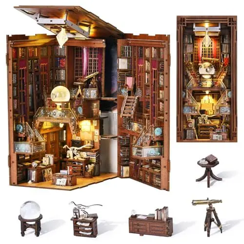 Produktbild: MiniCity Book Nook Kit, DIY Miniatur Puppenhaus Booknook Kit, 3D Holz Puzzle Buchstütze Bücherregal einfügen Dekor für Jugendliche und Erwachsene (Beyond Library)