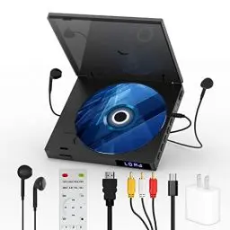 Produktbild: Mini DVD Player Eingebauter HiFi-Lautsprecher, HDMI DVD Player für TVs Memory Playback Funktion, Kompakter DVD Player, Alle Region Free DVD Player unterstützen USB Wiedergabe mit HDMI, RCA-Kabeln