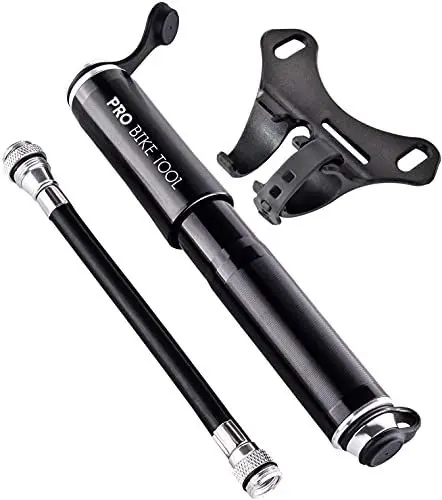 Produktbild: Pro Bike Tool Mini-Fahrradpumpe für Presta- und Schraderventile, Hochdruck-PSI, zuverlässig, kompakt und leicht, hervorragende Qualität und Leistung, Fahrrad-Reifenpumpe für Rennräder, Mountainbikes und BMX-Fahrräder